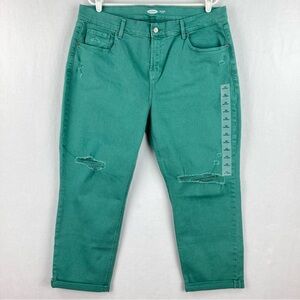 Old Navy Wome Green Denim Jeans Size 16
Boyfriend Stretch NWT